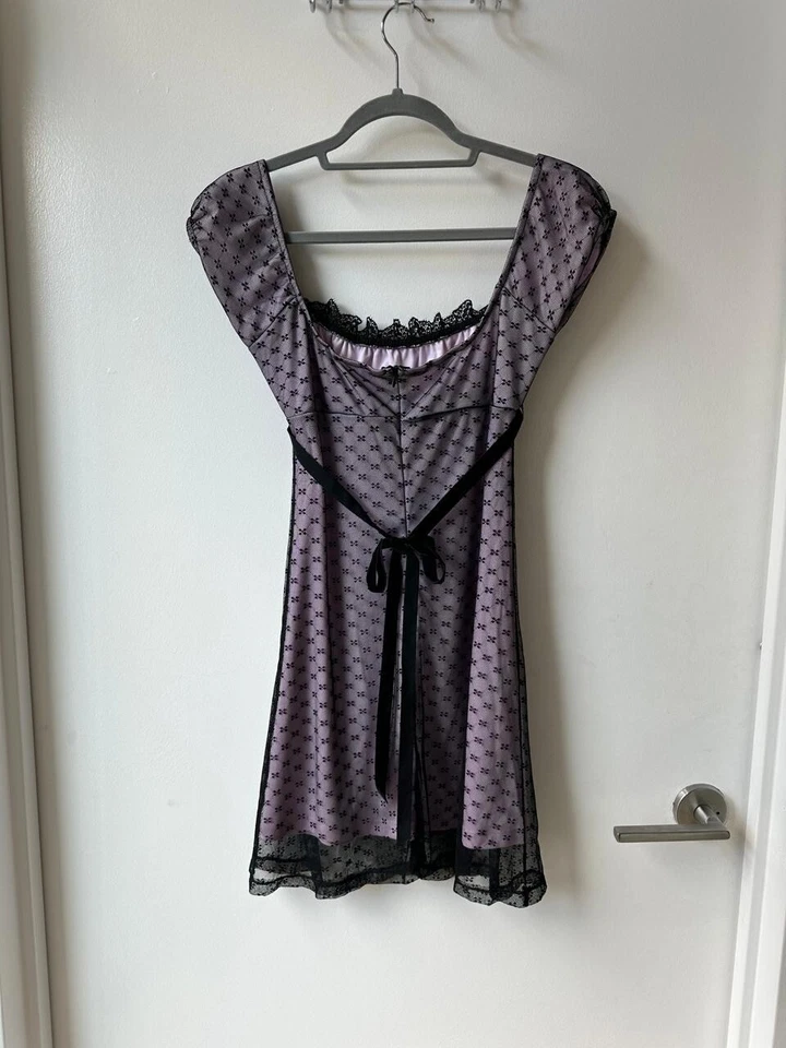 UNIF Womens Purple and Black Charm Dress Size S - Image 2 of 4