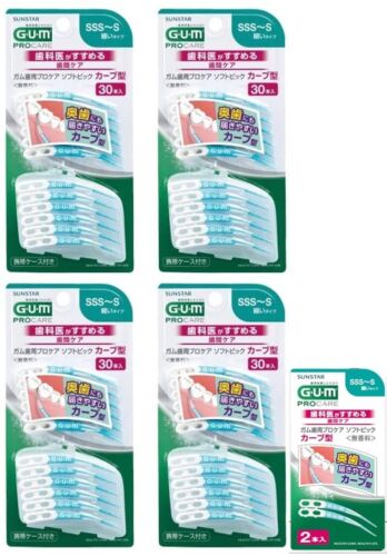 GUM Periodontal Pro Care Soft Pick Curved Interdental Brush Soft Rubber Type wit - Picture 1 of 7