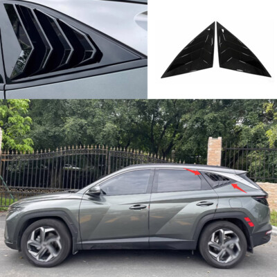 For Hyundai Tucson 2022-23 Black Glossy Side Vent Window Scoop Louver Cover Trim