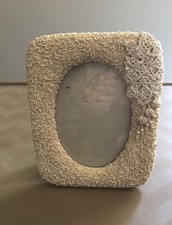 Ornate Tan Fancy Frames Lace Intricate Beaded Picture Frame Opening 4 1/4 X 6