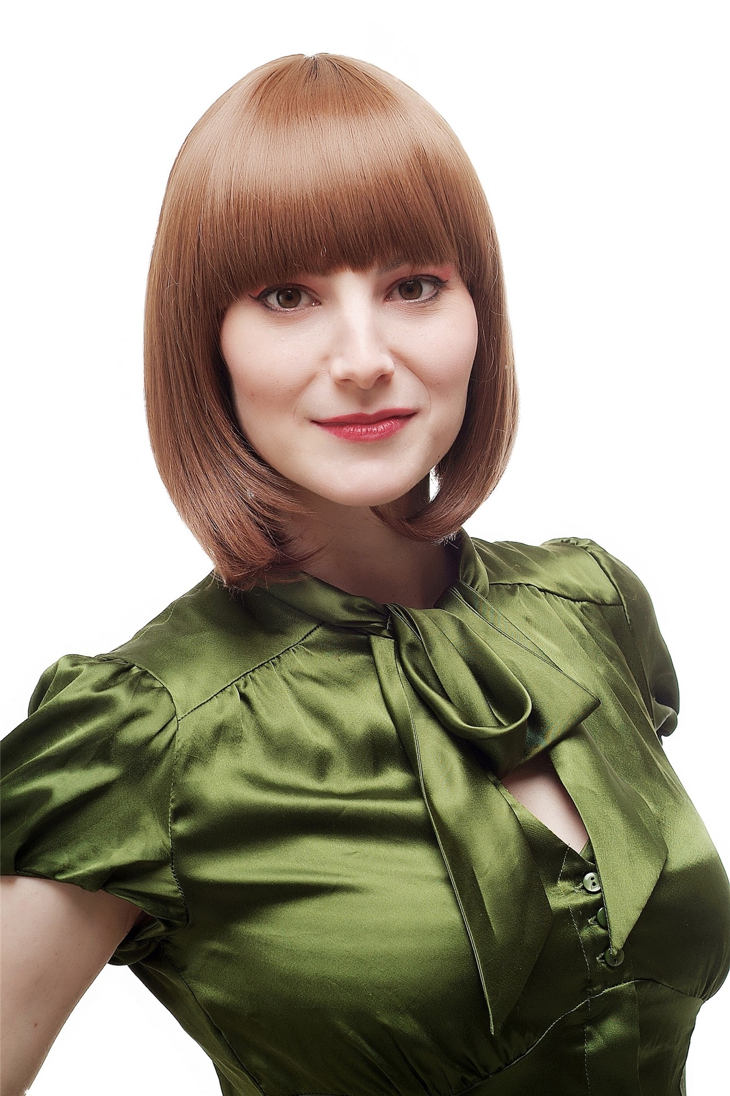 Wig Women's Short Bob Sexy Classic Curved Tips Light Brown 2308