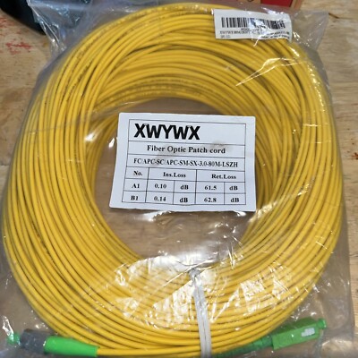 XWYWX 80M/263FT FC/APC to SC/UPC SM SX LSZH 3.0mm Indoor Fiber Optic (a6)