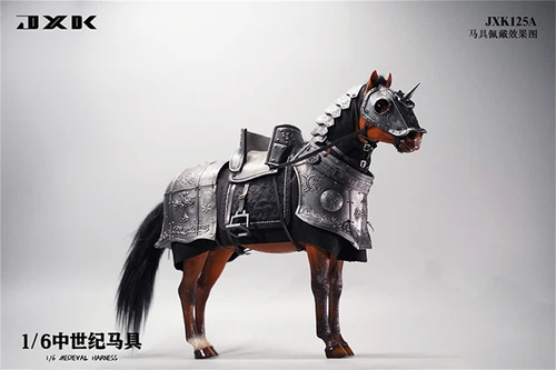 JXK125 1:6 Retro Medievale Cavallo Imbracatura per 1/6 Resina Cavallo Statua Modellino - Foto 6 di 12