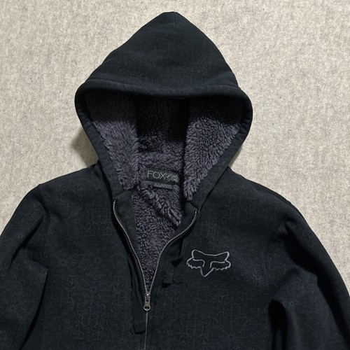 Fox Racing Hoodie Jacket Youth Girl XL Full Zip Faux Fur Lined Jacket Y2K (Flaw) - Picture 2 of 12