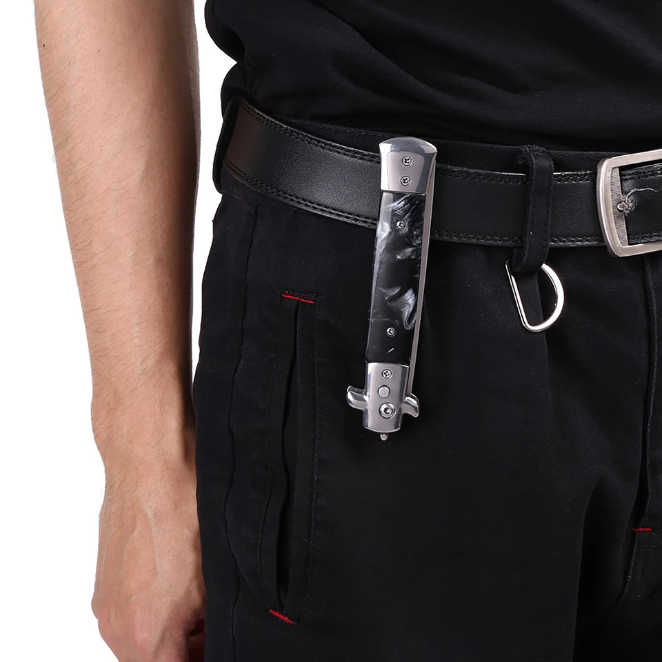 Escova de penteado dobrável de aço inoxidável lâmina de bolso óleo pente de cabelo - Imagem 4 de 4