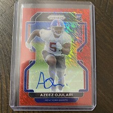 2021 Panini Prizm Azeez Ojulari Red Shimmer Rookie Auto /35 New York Giants