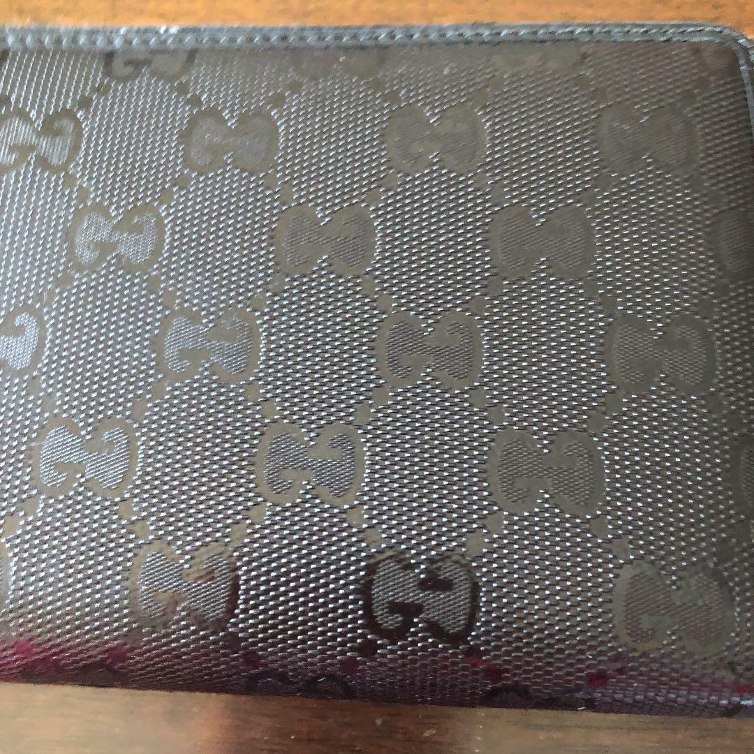 Auth Gucci Round Zip Purse #1811 Long Wallet GG Black PVC Leather