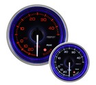 52mm Crystal Series Amber/White Electric Boost gauge with Blue Halo Ring