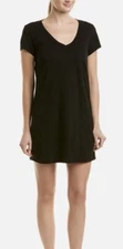 Michael Stars Black V-Neck Short Sleeve Shift Dress Size S