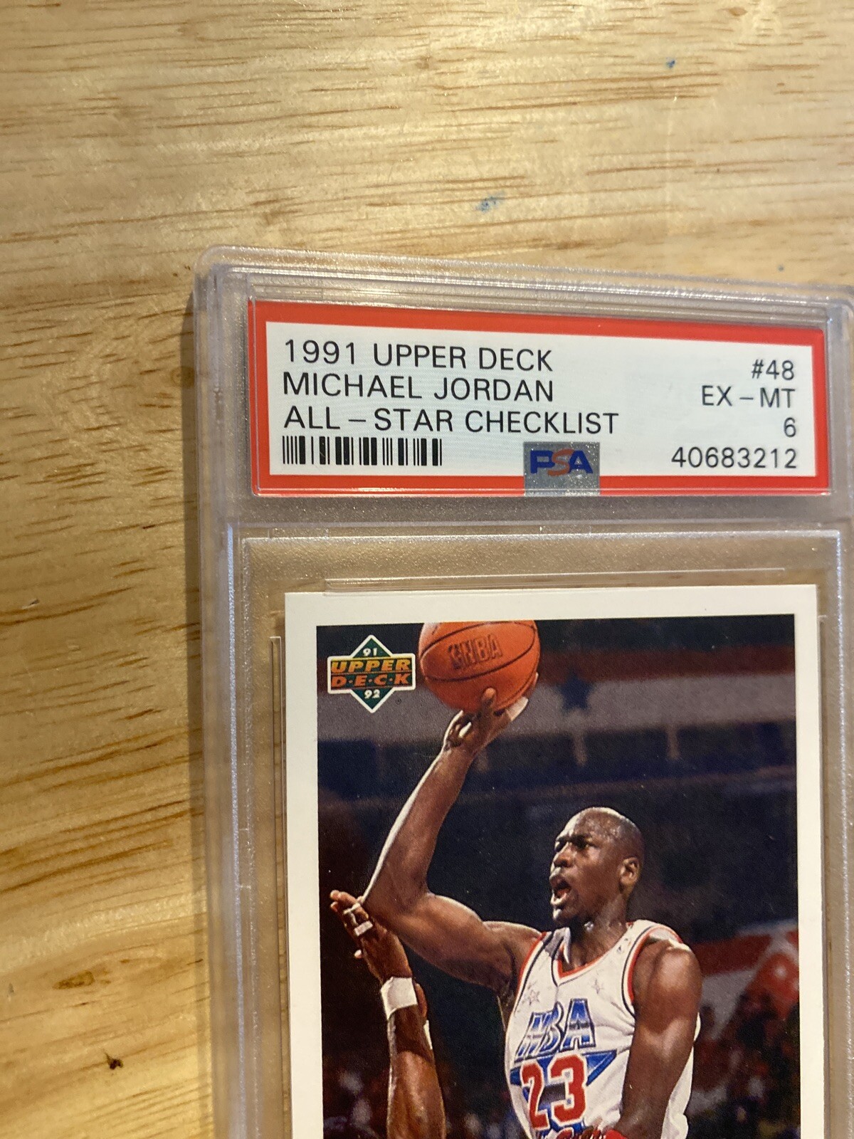 Michael Jordan PSA 6 Vintage Basketball MJ Card Upper Deck Chicago IL Bulls 1991 view 3