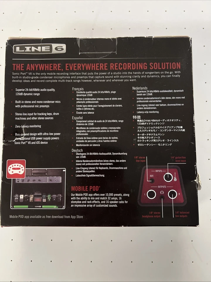 Line 6 Sonic Port VX iOS Audio Interface w/ Built-In Mics - Image 2 of 3