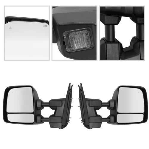 For 2017-2022 Nissan Titan Power Heated Mirrors with BSM Manual Fold 1 Pair Set
