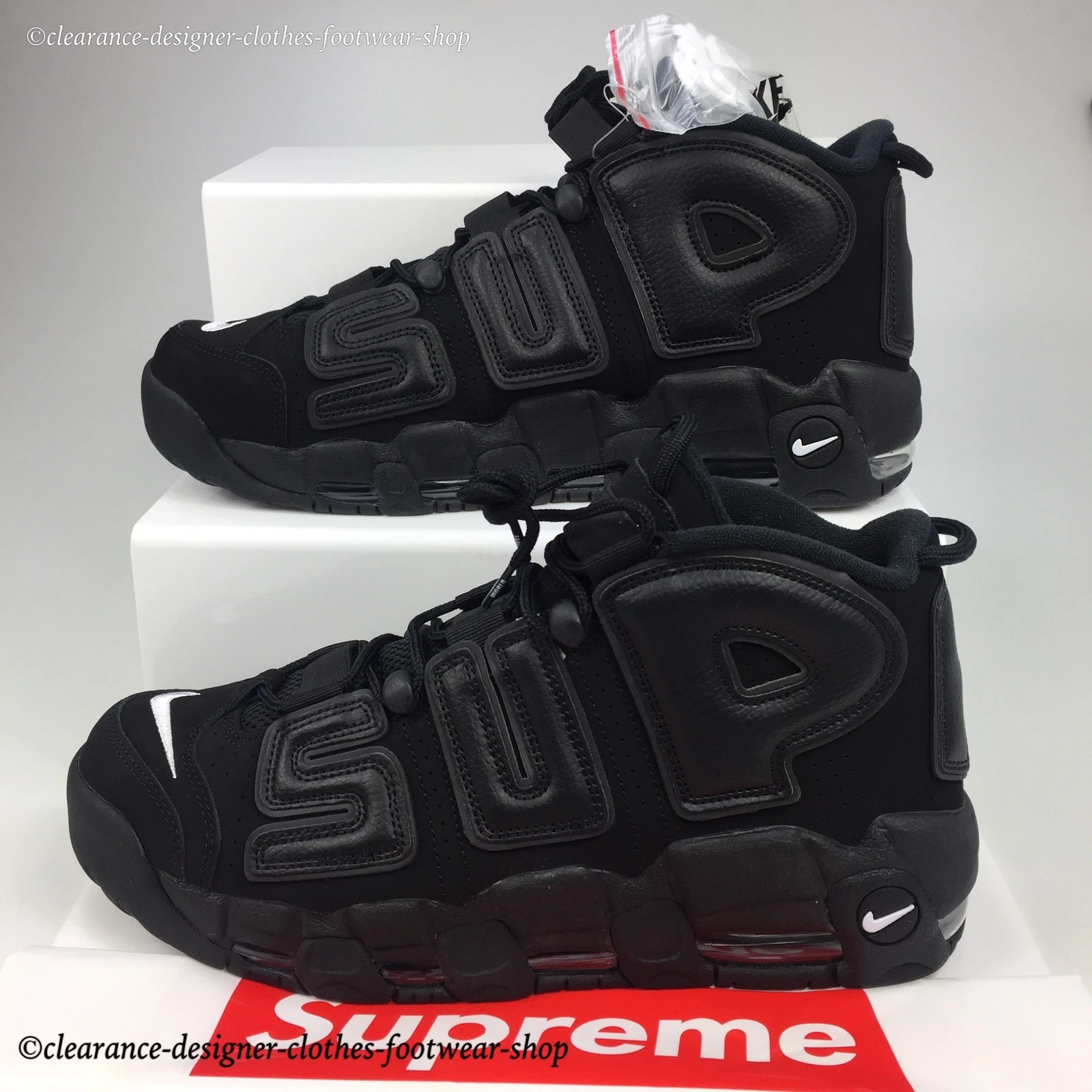 CHAUSSURES NOIRES HOMME SUPREME X AIR MORE UPTEMPO UK 10