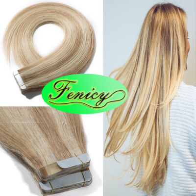 Double Side Tape In Hair Extensions Invisible Skin Weft Remy European Human Hair