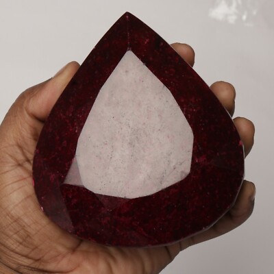 4295.00 Ct. Very Large Natural Certified Pear Cut Red Ruby Loose Gemstone