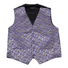 Men's Lavender Pattern Tuxedo Vest Formals Weddings Proms Fashion Waistcoat