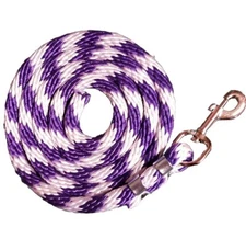 Pony Nylon Lead Rope 70 inches with  Swivel Snap - candy cane purple