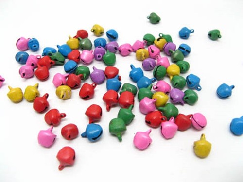 5000 Bell Pendants Charms 6mm For Crafts Mixed Colour - Picture 3 of 3