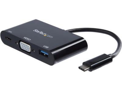 StarTech CDP2VGAUACP USB-C VGA Multiport Adapter - USB-A Port - with Power Deliv
