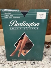 Burlington Sheer Legacy Control Top Sheer Toe Pantyhose - T12- EX Long Black