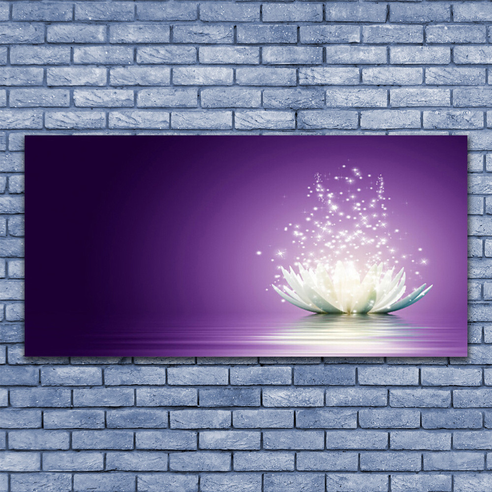 Tableau Floral Lotus sous verre 140x70 pour créer une ambiance zen dans la chambre