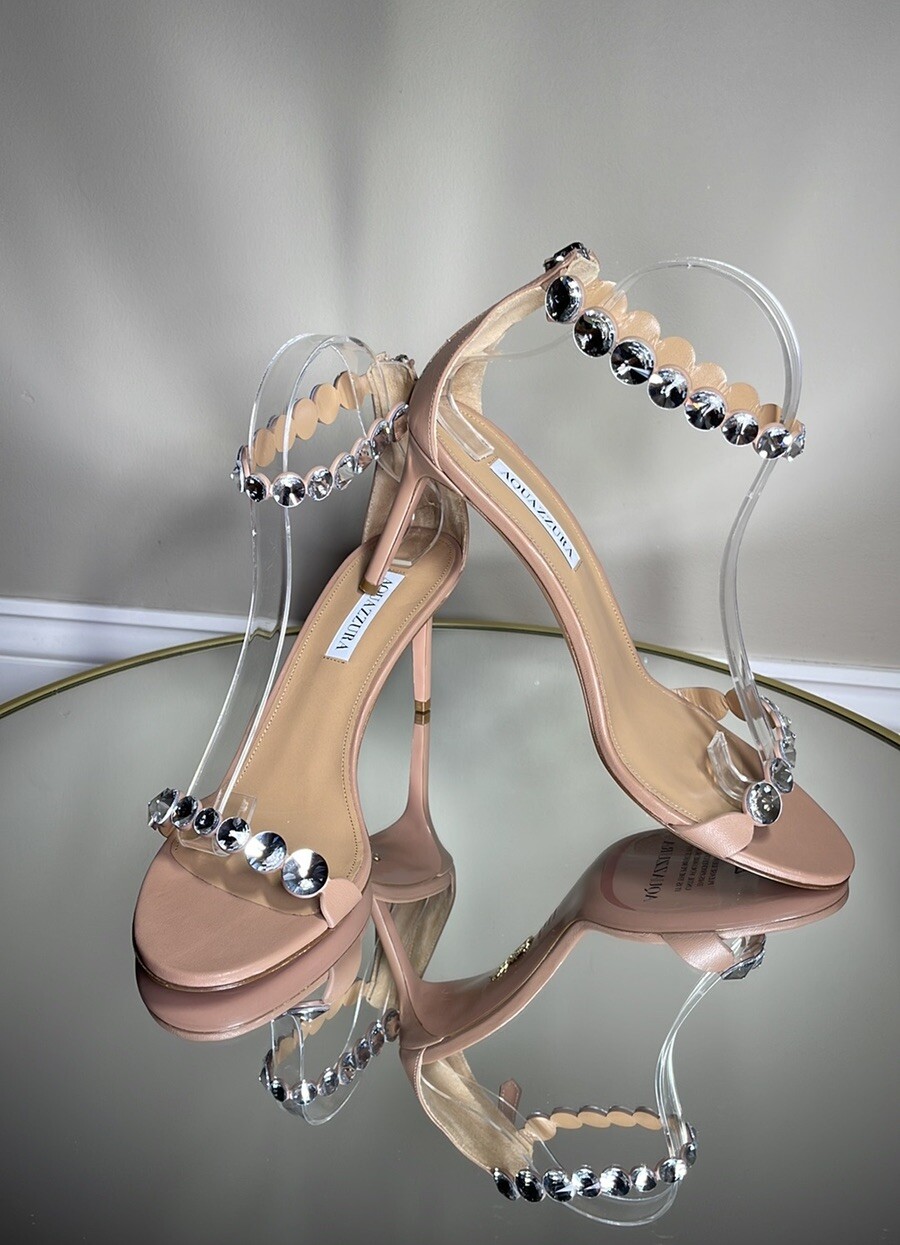 $1350 Aquazzura Tequila Maxi 75 Heeled Sandals Size 41 image 9