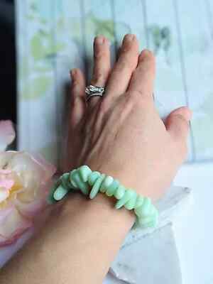 Mint Green Sea Glass Beach Strand Silver Bracelet, Beach Fashion, Beach Lover's