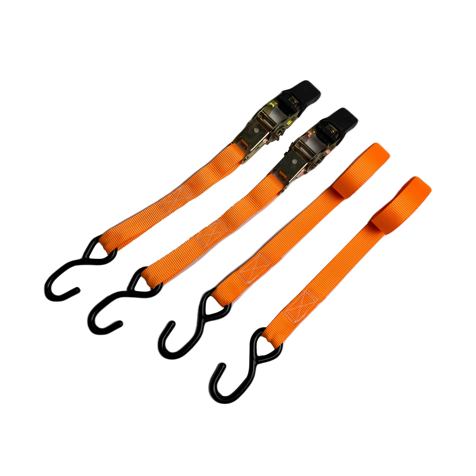 Ratchet Tie Down Straps 4m x 25mm 2PC Trailer Truck Boat Orange Rope