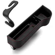 Passenger Side Car Gap Filler Leather Console Side Pocket Car Seat Catcher