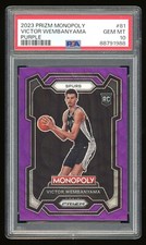 2023/24 Panini Prizm Monopoly Purple Rookie Victor Wembanyama No. 81 PSA 10