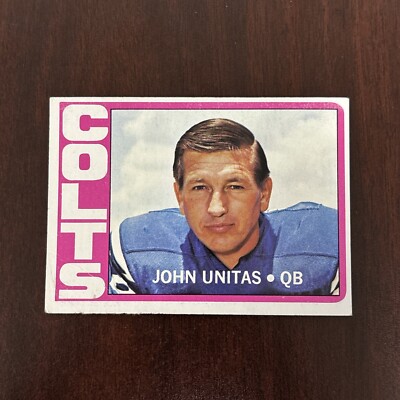 1972 Topps Football #165 John Unitas Vintage Baltimore Colts Hall of Fame HOF