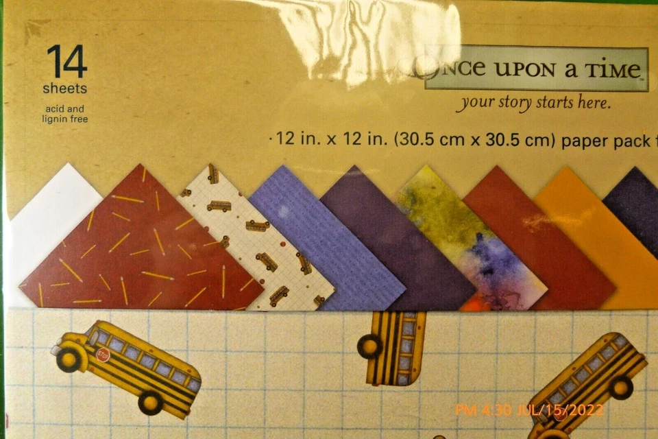 Lápis Once Upon A Time 12x12 SCHOOL BUS KIT DE PÁGINAS 14 papéis cartolina - Imagem 3 de 4