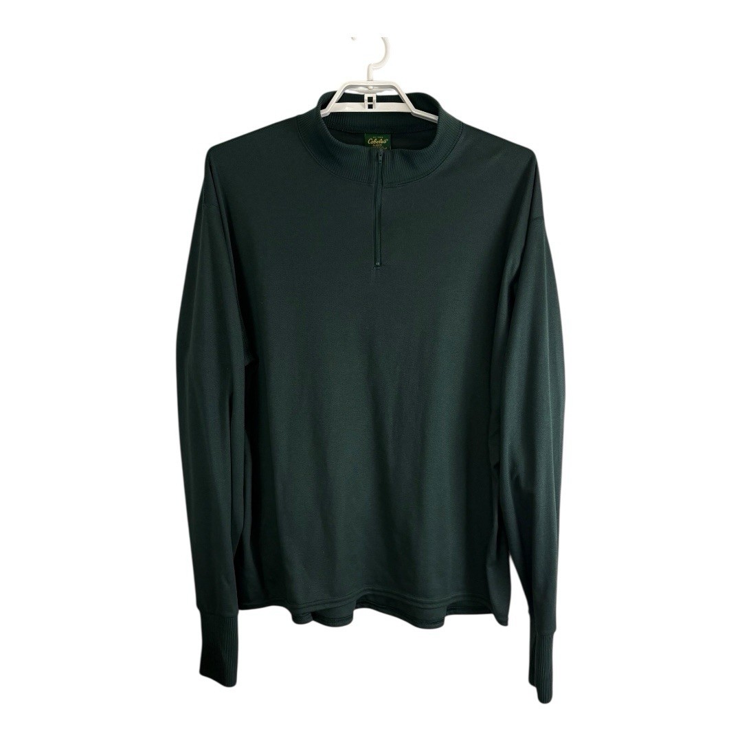 Size 3x Tall Green Pullover 1/4 Zip Long Sleeve Thumb Holes