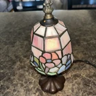 Vintage Tiffany Style Stained Glass Table Lamp multicolor floral