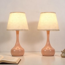 Pink Table Lamps 17'' Set of 2 Touch 3-Way Dimmable Living Room Bedroom Bedside