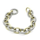 David Yurman Sterling 18K 14K Oval Link Bracelet & Earrings Lot of 2 #S5580-2 — photo 3