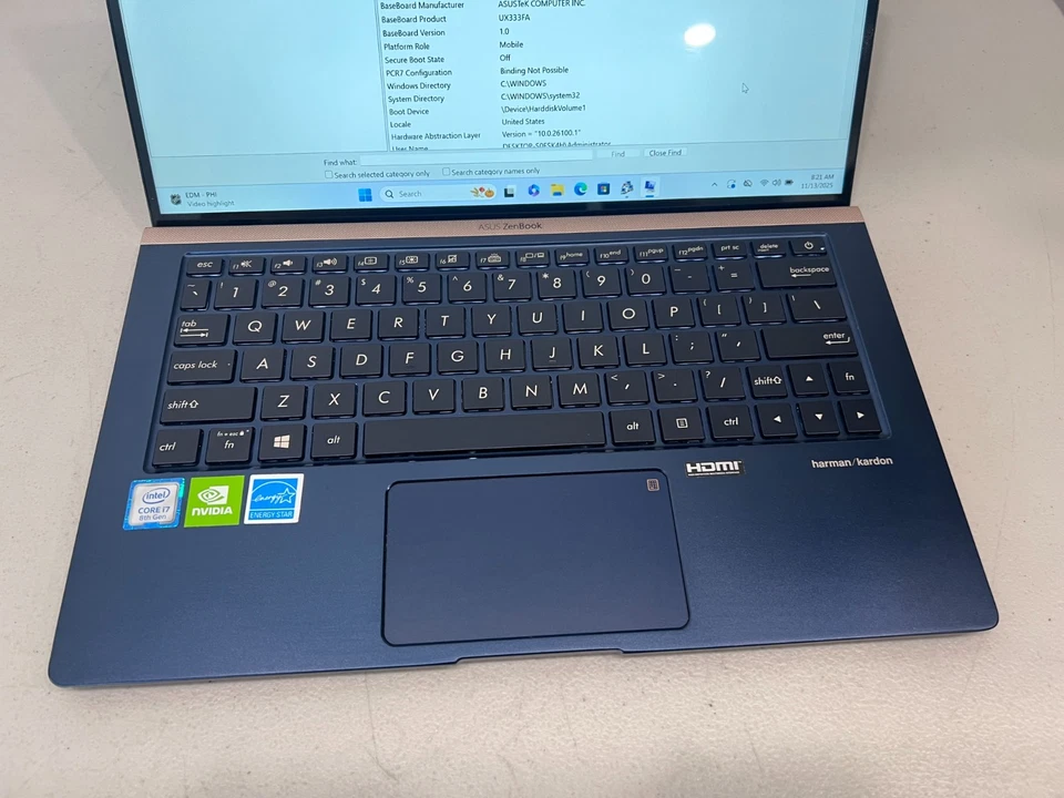 Ultrabook ASUS ZenBook UX333FA i7-8565U 16GB 512GB SSD 13.3" FHD - Bueno Foto 2 de 4