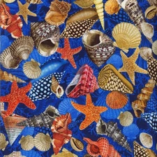 Michael Miller Under The Sea Cotton Fabric Seashells By the Yard