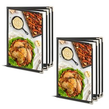 2Pack Menu Covers 8.5 X 11 Inch,Menu Holder 4 Page 8 View Transparent Restaur...