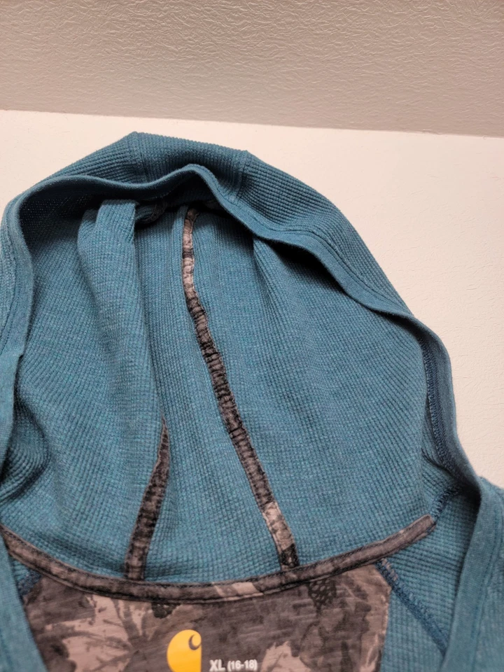 Carhartt Women's Meadow Hoodie Teal in Size X-Large - Image 4 of 4