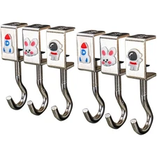 6 Pack Adjustable Table Mounting Hooks for Hanging School Bags Towels Umbrellas