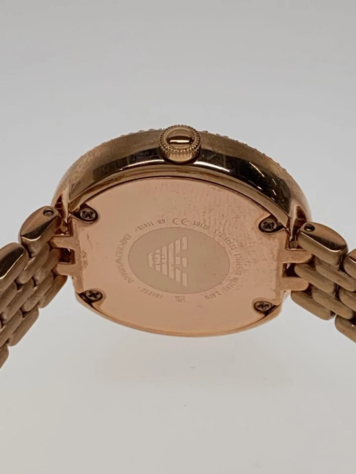 EMPORIO ARMANI AR-11418 Reloj Cuarzo Analógico Acero Inoxidable Oro Marrón Excelente JAPÓN Foto 3 de 4