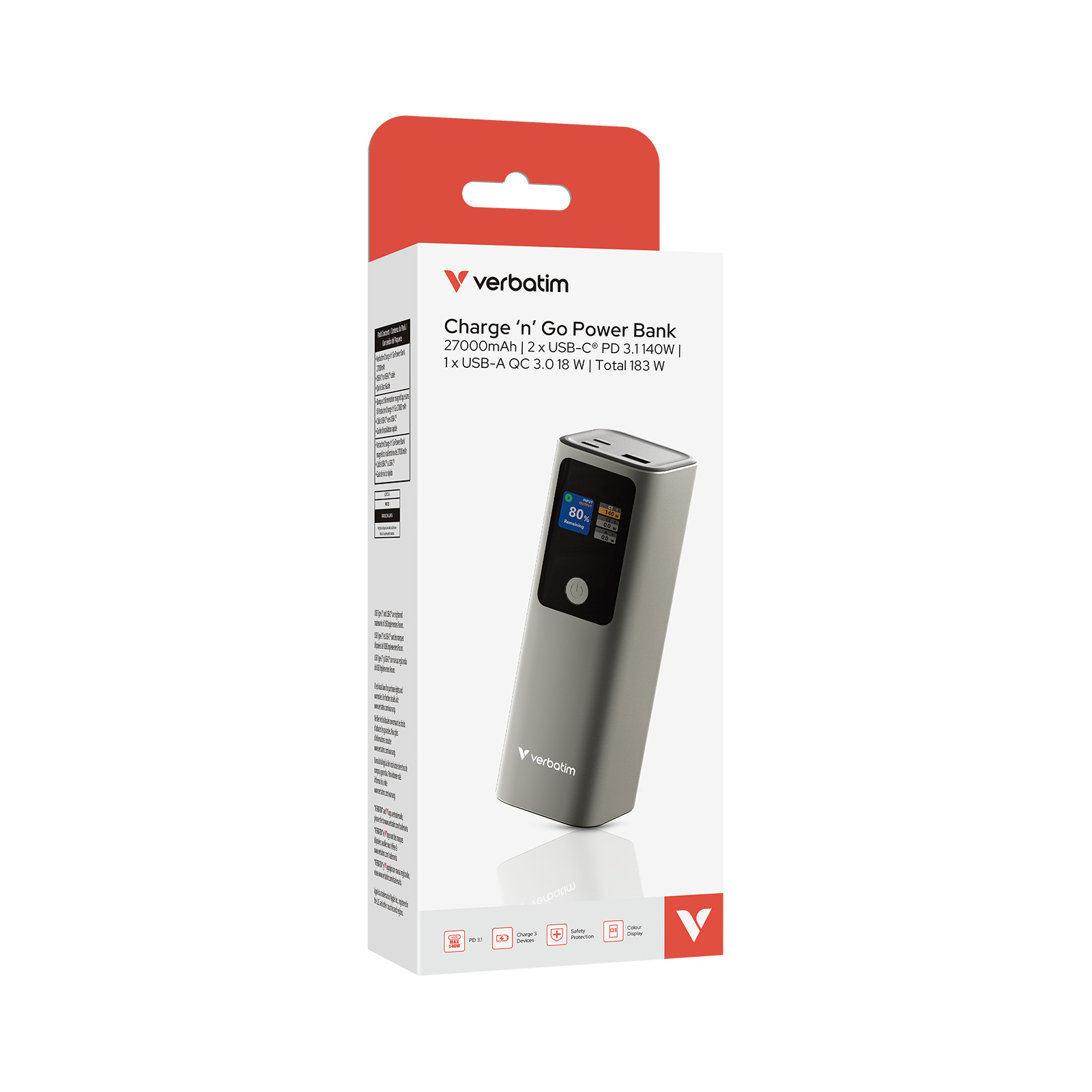32269 Verbatim Power Bank Charge 'n' Go 27000mAh-Ricarica per Notebook,Tablet... foto 2