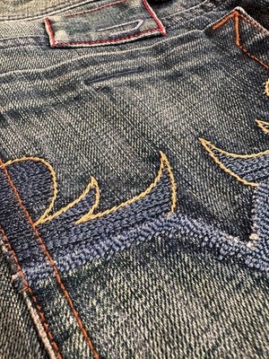 Diesel Farco Jeans W34 L32   Made in Italy 2004 VTG Wash Embroidered Pocket