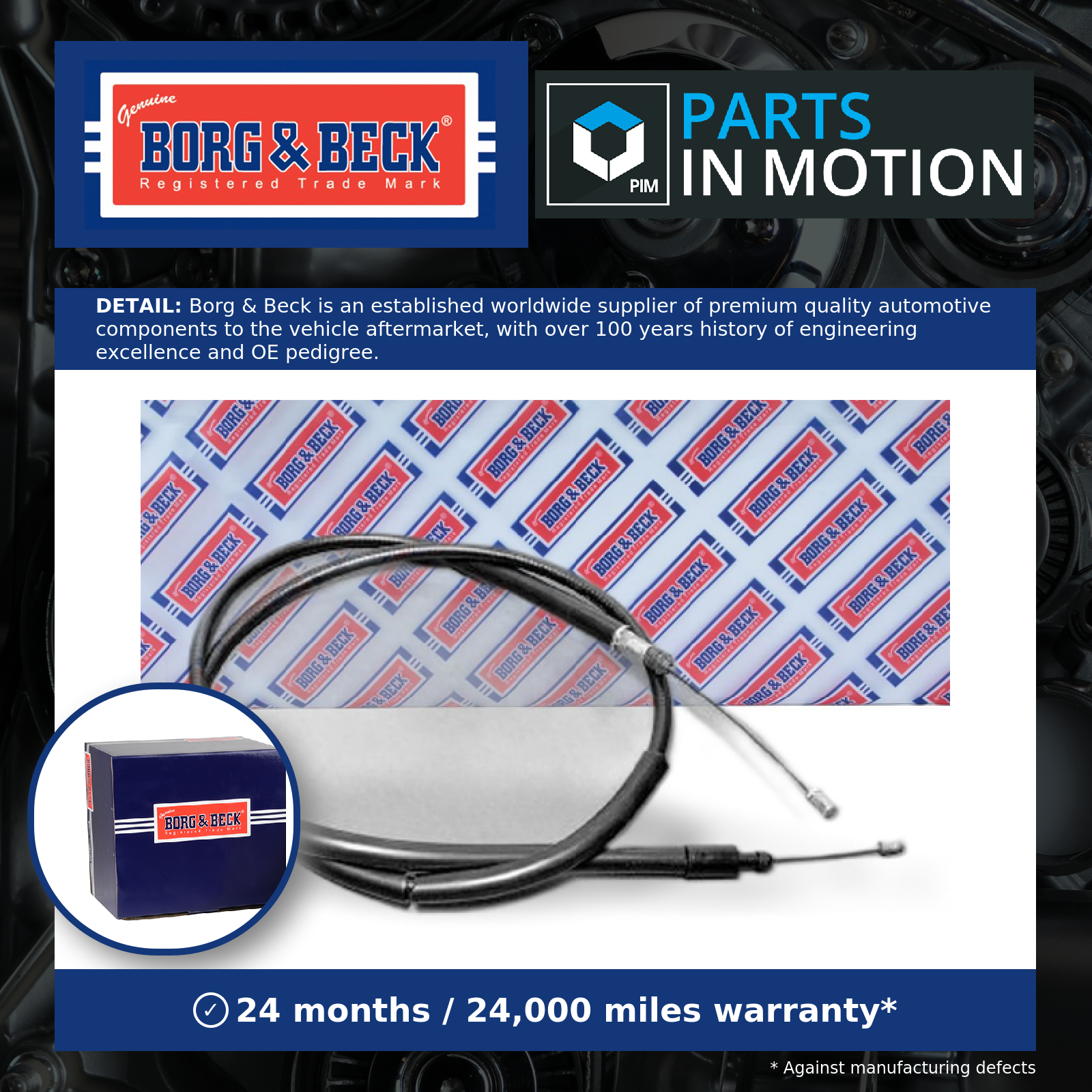 Handbrake Cable fits PEUGEOT 306 2.0D Rear Right 99 to 02 Hand Brake Parking B&B