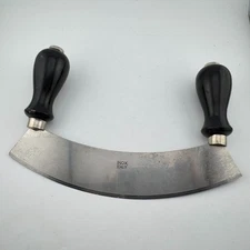 Inox Mezzaluna Knife 10" Vintage Rocking Chopper Made in Italy Chef