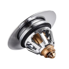 Stainless Pop-Up Basin Waste Slotted-Kit Bathroom Sink Click Clack Push Button f