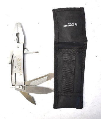 Pentair Pool Multi Tool 6 In 1 Pliers Stainless Steel Silver w Storage Pouch