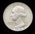 90% Silver - Washington Quarter RND Date - AVG Circulated Condition - J12.15