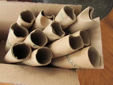 Cardboard Mailing Shipping Tubes Thick 1 3/8 In x 10 In Crafts Lot of 12